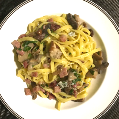 PAPPARDELLE in a sausage and porcini mushroom sauce