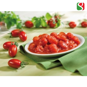 Peeled MINI Tomatoes "Mini Roma" - 800g - HIGH QUALITY, SWEET Peeled "Datterini" Tomatoes -  100% Italian tomatoes