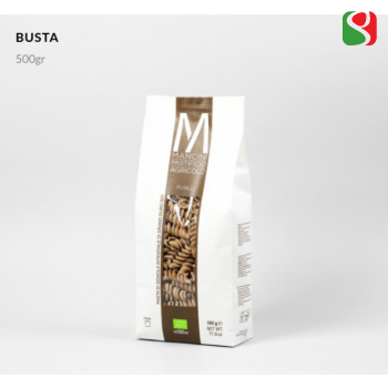 "Fusilli" HIGH QUALITY BIOLOGICAL Whole Wheat ITALIAN pasta from best Italian producer: PASTIFICIO AGRICOLO MANCINI
