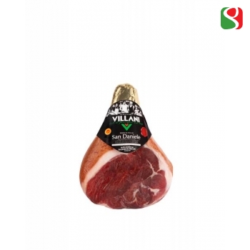 SAN DANIELE HAM BONELESS - The BEST of the BEST!!! The most reworded and sweet Cured ham of Italy in its best expression by VILLANI Salumi Spa. Boneless, vacuumed, around 7,5kg 