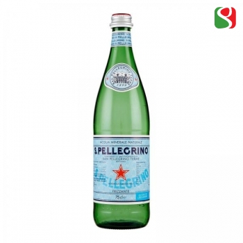 Вода минеральная газированная "San Pellegrino", 750мл, стеклянная бутылка