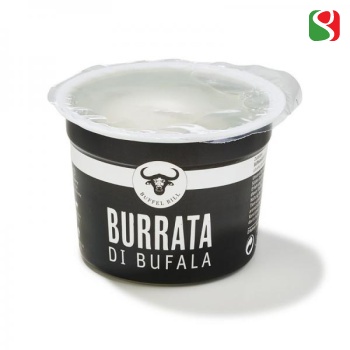Mozzarella “BURRATA” of bufala milk in a 125 gr sealed plastic basket (8 pcs = 1 box) - parim enne:  24/06/2025 - Hoida jahedas +5°/+10° 
