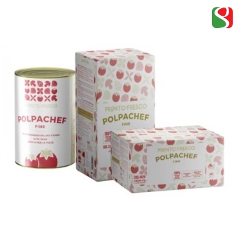 “POLPA CHEF - FINE” High Quality FINELY crushed tomatoes for PIZZA - 5kg + 5kg Aluminum bags  - Certified 100% Italian Tomato Tomato pulp with a creamy and velvety texture. Processed from fresh in season, when the fruits are perfectly ripe (July-September
