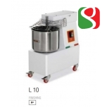 spiral kneaders to make pizza dough - dimensions: 300mm (width) x 550mm (length) x 320mm (height); 230-400/50 V/Hz, power 0,5 Hp, weight of mix 8 Kg, volume of mix 10 Lt, weight of the machine 41 ca. Kg