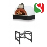 Professional Wood Oven for real pizza NAPOLETANA "Igloo 100", 4/5 pizzas at a time + metal base - oven 150,7 x 150,7 x h.105,4 cm + base 100 x 100 x h.80,7 cm - Net Weight: 1400 Kg