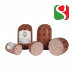 "Nettuno" Mortadella with pistachio, 1/2 in vacuum, umbes 2,5 kg, diameter 19 cm 